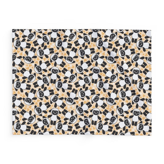 Lambie Plush Fleece Blanket — Peach Hearts
