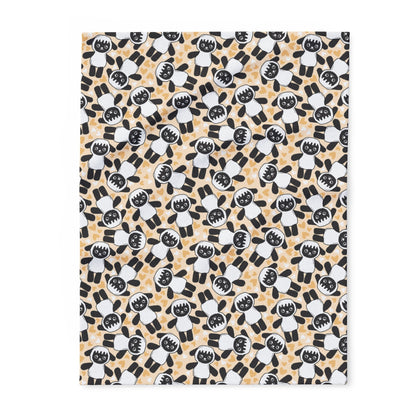 Lambie Dog Plush Fleece Blanket — Neutral Peach Doggy Snuggly Comfort