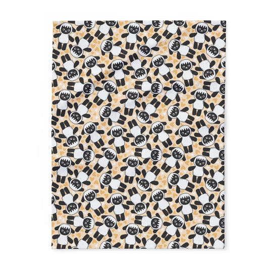 Lambie Dog Plush Fleece Blanket — Neutral Peach Doggy Snuggly Comfort