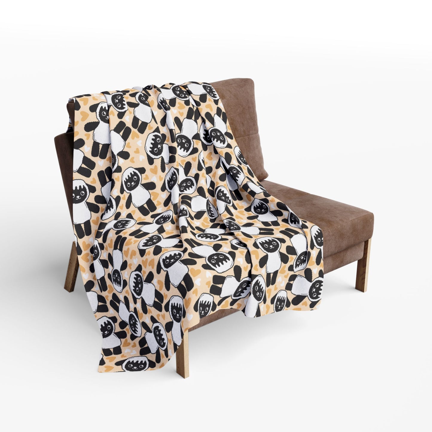 Lambie Dog Plush Fleece Blanket — Neutral Peach Doggy Snuggly Comfort