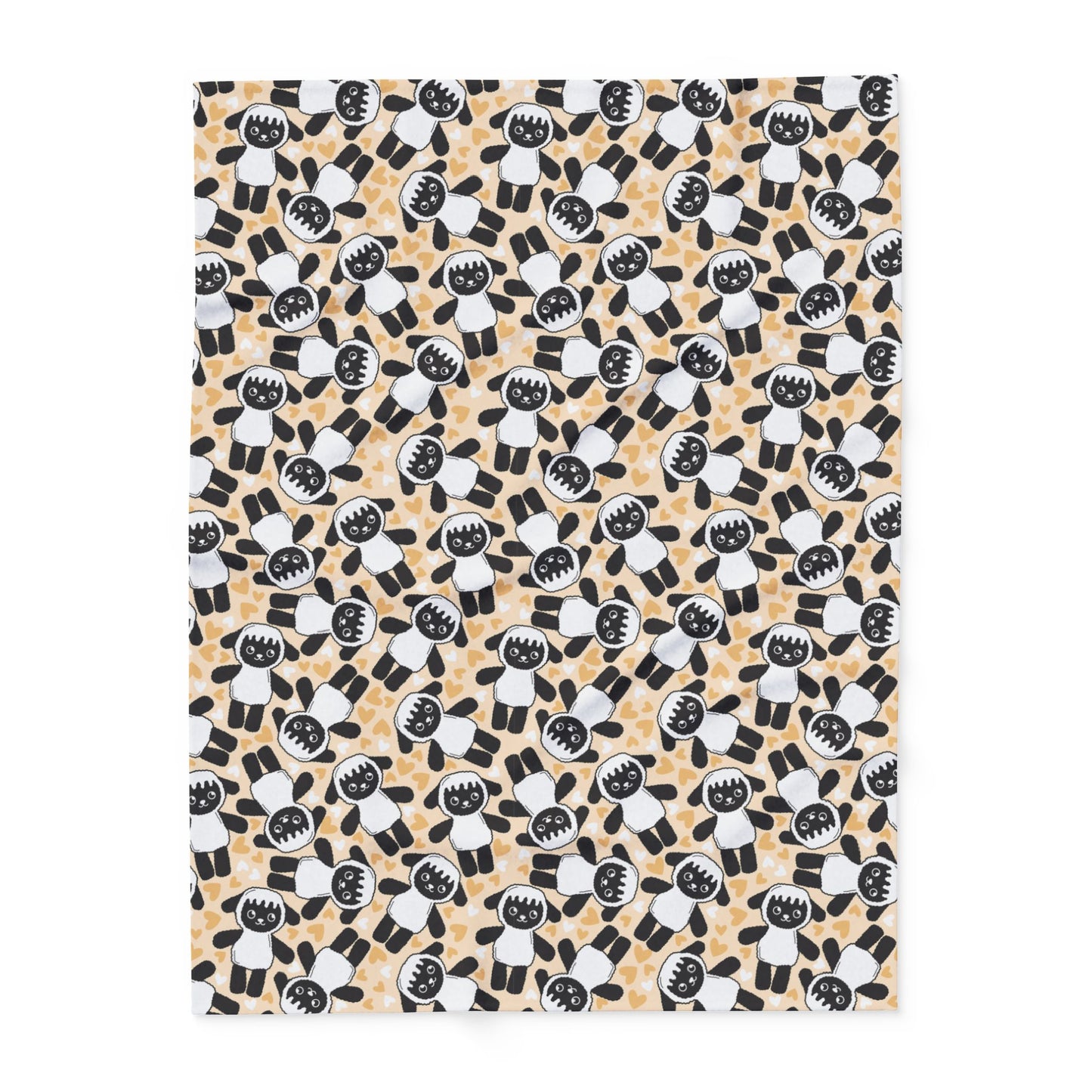 Lambie Dog Plush Fleece Blanket — Neutral Peach Doggy Snuggly Comfort