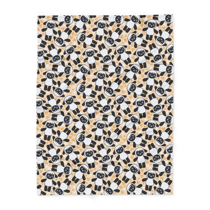 Lambie Dog Plush Fleece Blanket — Neutral Peach Doggy Snuggly Comfort