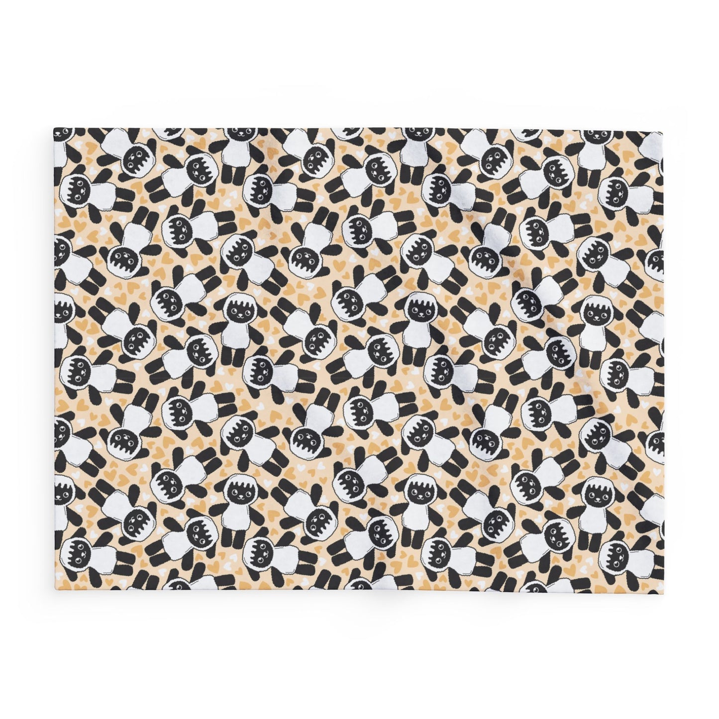 Lambie Dog Plush Fleece Blanket — Neutral Peach Doggy Snuggly Comfort