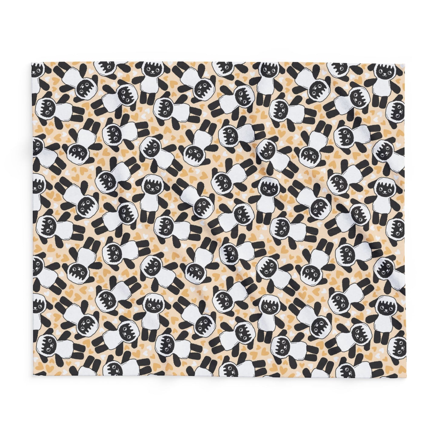 Lambie Dog Plush Fleece Blanket — Neutral Peach Doggy Snuggly Comfort