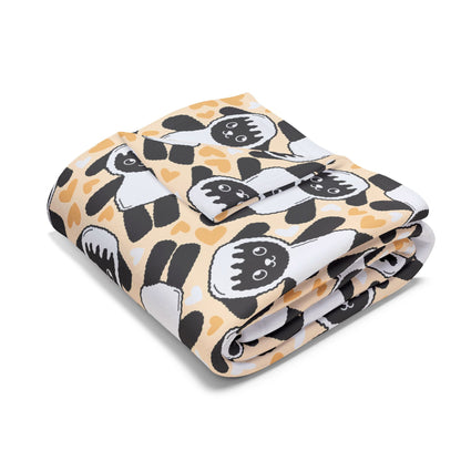 Lambie Dog Plush Fleece Blanket — Neutral Peach Doggy Snuggly Comfort